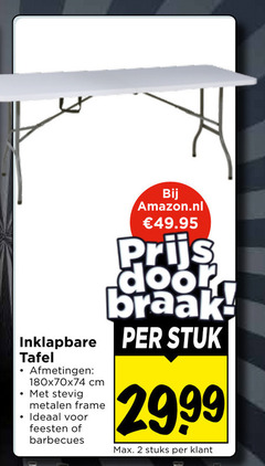 klik op dit plaatje voor een vergroting en voor vergelijkbare aanbiedingen gerelateerd aan
2 inklapbare tafel cm stevig metalen frame feesten barbecues stuk stuks 2 inklapbare tafel cm stevig metalen frame feesten barbecues stuk stuks