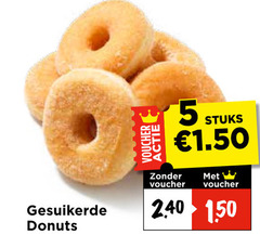  donuts 5 gesuikerde voucher stuks 