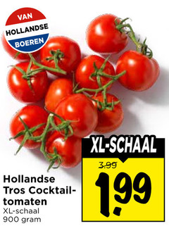  trostomaten hollandse boeren tros cocktail tomaten xl schaal 3.99 