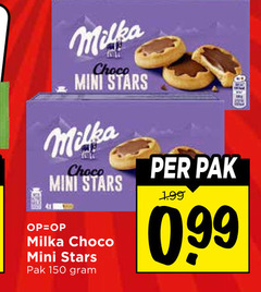  milka biscuit 150 choco mini stars pak 