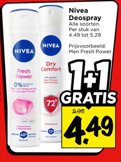  nivea deodorant 1 dry comfort fresh flower skin friendly active deospray soorten stuk men power 