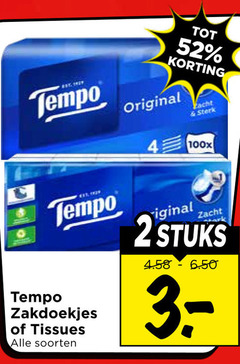  tempo tissues zakdoeken 2 original zakdoekjes soorten zacht stuks 