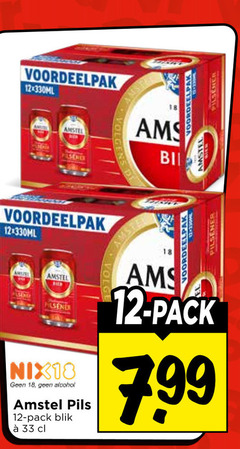  amstel blikjes bier 12 18 33 330ml bil nix18 alcohol pils pack blik voordeelpak pilsener 