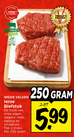  2 250 slagerij velden quality weide biefstuk trots slagers sappig smaakvol pak stuks 5.99 