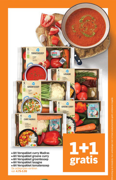 soepgroenten 1 2 4 6 30 50 personen tomatensoep tomaten puree pad groentesoep curry madras score kokos melk lasagne moore groene verspakket varieeren productvarianten combineren 