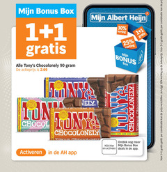  tony chocolony chocolade 1 2 25 30 50 90 box chocolonely actieprijs albert donkere melk chain open everything bar every tonke melkchocolade karamel tonys activeren klik activeer deals combinatie 