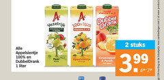  appelsientje dubbeldrank fruitdrank 1 2 25 100 liter vezelrijk vitamine vezels puur sap ongezoet rijk suiker peer orange sinaasappel perzik appel stuks 3 99 