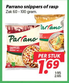  parrano geraspte kaas snippers rasp zak originale stuk 