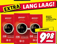  gwoon koffie 2 500 sterkte lang laag vers roodmerk snelfiltermaling pak 06 rood pakken 