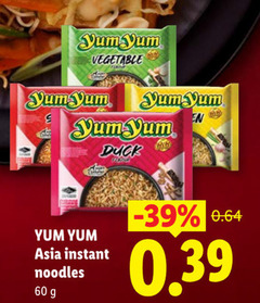  yum noodles 60 vegetable duck asia instant 