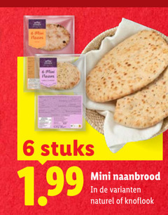  6 mini naans stuks naanbrood naturel knoflook 