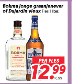  1 bokma jonge graanjenever dujardin vieux fles liter 