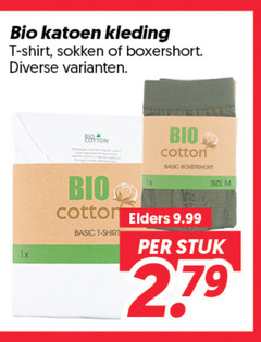  bio katoen kleding shirt sokken boxershort 1x cotton basic elders size stuk 