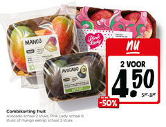  2 6 mango jumbo sappig zoet snack salade smoothie warm voorgerecht avocado pink lady appel zacht romig guacamole brood eetrijp combikorting fruit schaal stuks 
