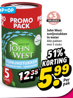  5 99 pack since john west natural protein tonijnstukken morceaux thon 3 spa zegels walk water pakken stuks pak 