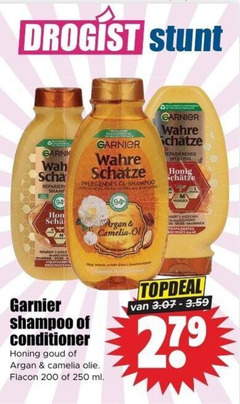  200 250 279 droge garnier wahre garni shampoo honig argan camelia med conditioner honing goud olie flacon ml 
