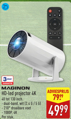  3 40 210 hd led projector dual band wit draaibare voet 1080p stuk 