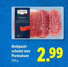  100 antipasti 100g schotel parmaham 