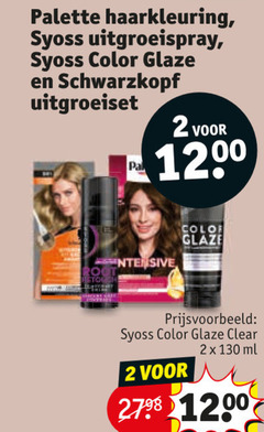  2 palette haarkleuring syoss uitgroeispray color glazen schwarzkopf uitgroeiset pal betouch clear ml 