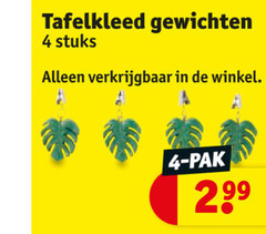  4 tafelkleed gewichten stuks pak 2 99 06 