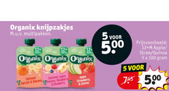  5 12 100 500 organix knijpzakjes multipakken oatmeal apricot banana apple strawberry dino straw 