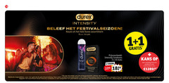  1 2 10 60 100 320 durex intensity beleef assortiment pak 100ml condooms stuks kans festival weekend personen t.w.v. kassabon medische hulpmiddelen lees gebruik enkel bescherming zwangerschap seksueel aandoeningen compatibel glijmiddelen waterbasis b.v. amsterdam 