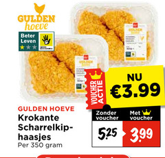  kipschnitzels 350 gulden hoeve beter leven krokante haasjes voucher 3.99 