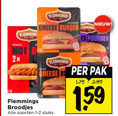  flemming hot 2x flemmings broodjes burger pounder cheese pak soorten 1-2 stuks 1 