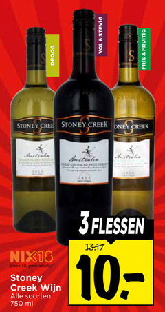  rode wijn witte 3 18 750 droog stevig stem fris fruitig stoney creek australia nix18 alcohol soorten ml flessen 