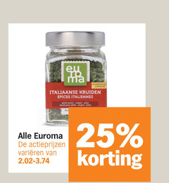  euroma kruiden 25 italiaanse italiennes pasta sauzen soepen pizza sauces pour pitas varieeren 