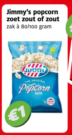 klik op dit plaatje voor een vergroting en voor vergelijkbare aanbiedingen gerelateerd aan
1 popcorn zoet zout zak 80 100 jimmys original salted cinema 1 popcorn zoet zout zak 80 100 jimmys original salted cinema