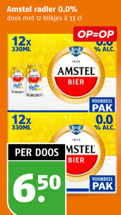  amstel radler bier 12 33 650 1870 0.0 doos blikjes 12x 330ml voordeel pak 