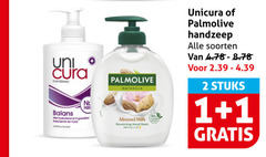  1 2 uni cura handzeep unicura palmolive soorten balans hydraterend ingredient beschermt antibacterial naturals almond milk nourishing hand wash with vitamin stuks 
