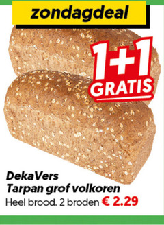  1 2 dekavers tarpan grof volkoren brood broden 