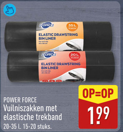  vuilniszakken 15 20 35 48 65 69 power force l pieces elastic liner for anti slip cm elastische trekband stuks 