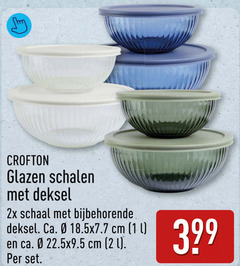  1 2 glazen schalen deksel 2x schaal bijbehorende ca. cm l 