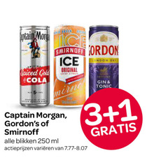 gordons captain morgan smirnoff mixdrank 1 3 250 ice spiced gold cola original blikken ml varieeren gin tonic 