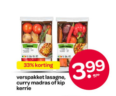  groentenpakket 33 curry madras verspakket lasagne kip kerrie 3.99 