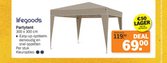  partytent 50 300 cm easy up systeem stuk kleuropties deal loungeset verkocht keter 