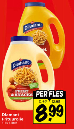  diamant frituurolie 3 friet snacks fles liter 