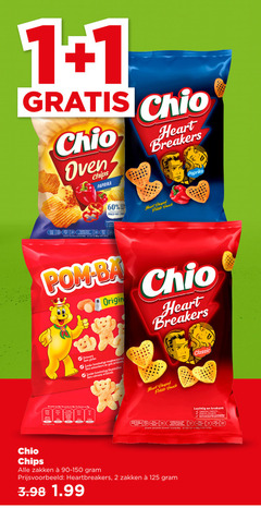  chio chips zoutjes 1 2 60 oven paprika flavour heart breakers less baked luchtig shaped potato snack pom origin glutenvrij sans gluten kunstmatige smaakversterker artificiels kleurstoffen colorants classic krokant pour portion your 100g 150 512 zakken heartbreakers 