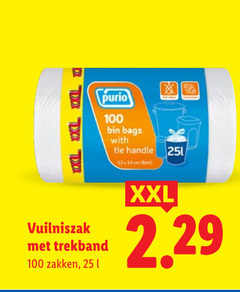  pedaalemmerzakken 25 100 vuilniszak trekband zakken l bags with handle 3x cm bxh xxl 2 