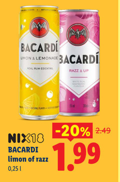  bacardi mixdrank limon lemonade rum cocktail razz up natural flavor nix18 