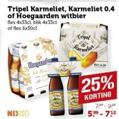  karmeliet hoegaarden speciaalbieren witbier 25 tripel fles blik nix18 
