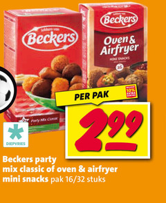  beckers snacks 10 16 oven airfryer mini diepvries party mix class pak classic 32 stuks 