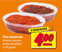  filet americain 2 10 150 soorten ovale schaaltjes 