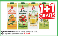  appelsientje fruitdrank 1 2 40 100 puur sap ongezoet vitamine fruit drink vleugje zuivel suiker orange goudappeltje pomme sinaasappel minder peer pak liter pakken 