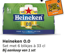  heineken 0.0 blikjes bier alcoholvrij 1 3 6 33 blikken puur out nederlands kwaliteitsbier scoor jumbo 