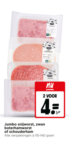  boterhamworst snijworst schouderham 2 4 beter leven jumbo zwan yo 
