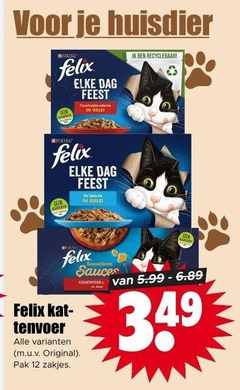  felix kattenvoer 12 huisdier dag feest purina gele recyclebaar sauces original pak zakjes 